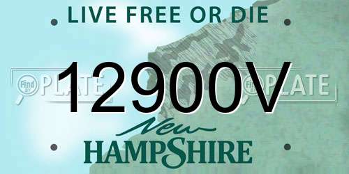 12900V New Hampshire License Plate