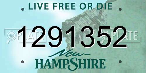 1291352 New Hampshire License Plate