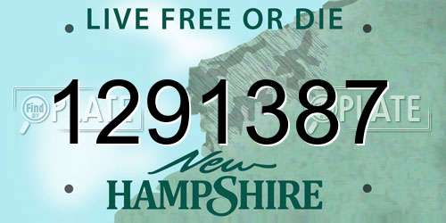 1291387 New Hampshire License Plate