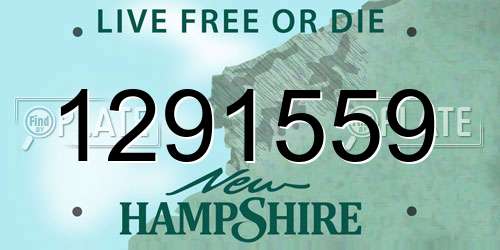 1291559 New Hampshire License Plate