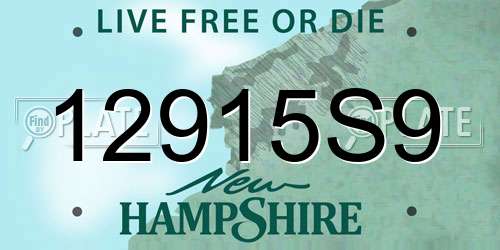 12915S9 New Hampshire License Plate