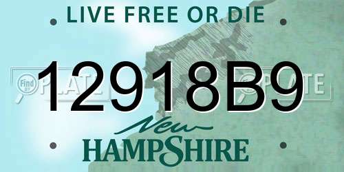 12918B9 New Hampshire License Plate