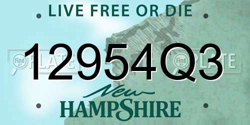 12954Q3 New Hampshire License Plate