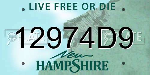 12974D9 New Hampshire License Plate