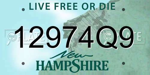 12974Q9 New Hampshire License Plate