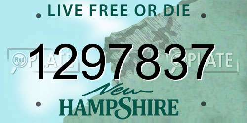 1297837 New Hampshire License Plate