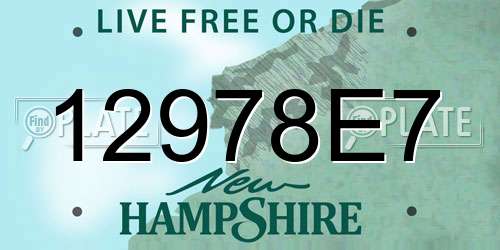 12978E7 New Hampshire License Plate