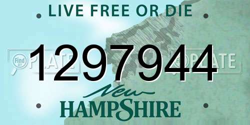 1297944 New Hampshire License Plate