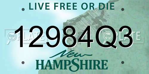 12984Q3 New Hampshire License Plate