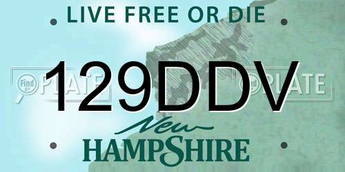 129DDV New Hampshire License Plate