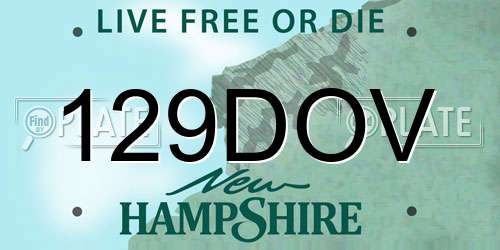 129DOV New Hampshire License Plate