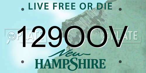129OOV New Hampshire License Plate