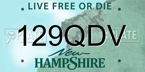129QDV New Hampshire License Plate