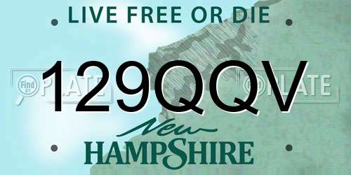 129QQV New Hampshire License Plate