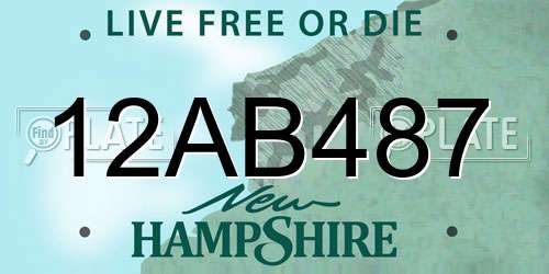 12AB487 New Hampshire License Plate