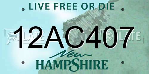 12AC407 New Hampshire License Plate