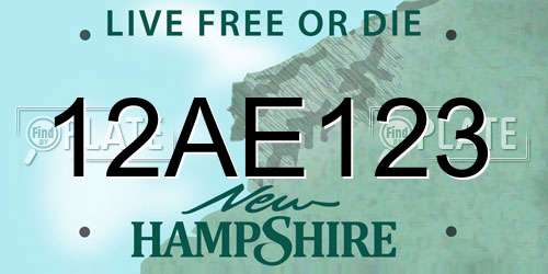 12AE123 New Hampshire License Plate