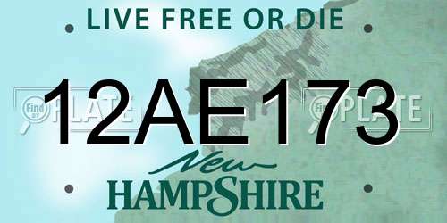 12AE173 New Hampshire License Plate