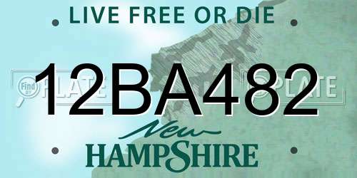 12BA482 New Hampshire License Plate