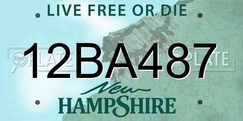 12BA487 New Hampshire License Plate