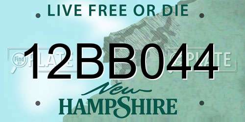 12BB044 New Hampshire License Plate