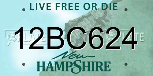 12BC624 New Hampshire License Plate