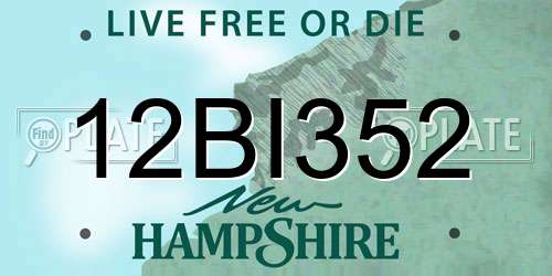 12BI352 New Hampshire License Plate