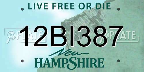 12BI387 New Hampshire License Plate