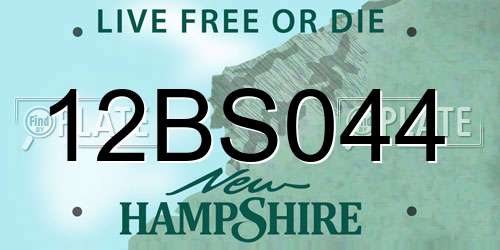 12BS044 New Hampshire License Plate