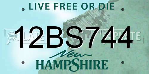 12BS744 New Hampshire License Plate
