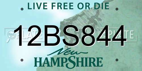 12BS844 New Hampshire License Plate