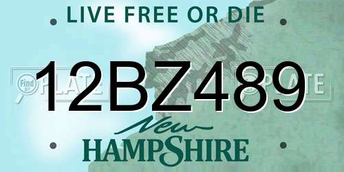 12BZ489 New Hampshire License Plate