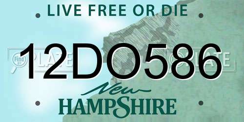 12DO586 New Hampshire License Plate