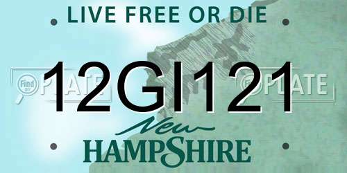 12GI121 New Hampshire License Plate