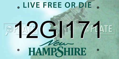 12GI171 New Hampshire License Plate