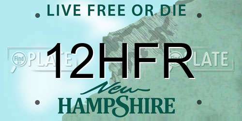 12HFR New Hampshire License Plate