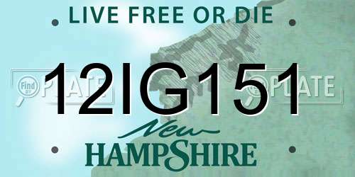 12IG151 New Hampshire License Plate
