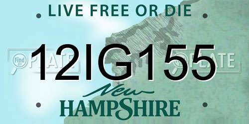 12IG155 New Hampshire License Plate