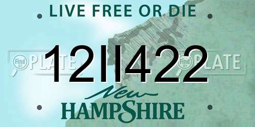 12II422 New Hampshire License Plate