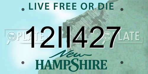 12II427 New Hampshire License Plate
