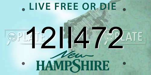 12II472 New Hampshire License Plate