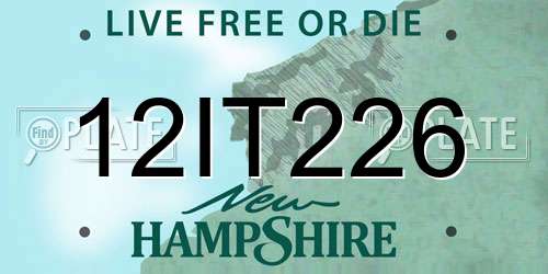 12IT226 New Hampshire License Plate