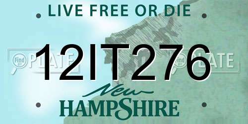 12IT276 New Hampshire License Plate