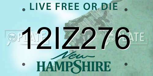 12IZ276 New Hampshire License Plate