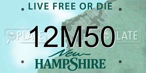 12M50 New Hampshire License Plate