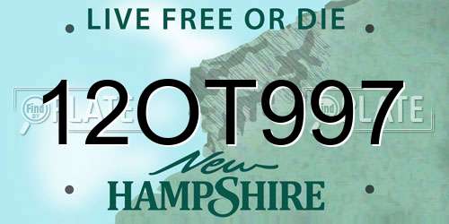 12OT997 New Hampshire License Plate