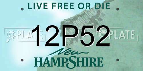 12P52 New Hampshire License Plate