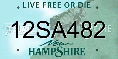 12SA482 New Hampshire License Plate