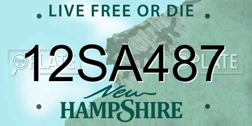 12SA487 New Hampshire License Plate
