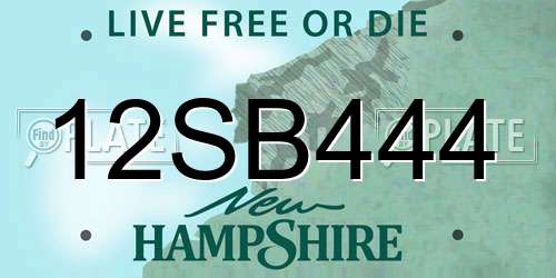 12SB444 New Hampshire License Plate